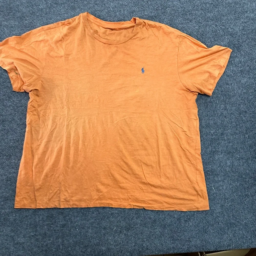 Polo Ralph Lauren T-Shirt Mens Size 2XL Orange Short Sleeve Pony Logo Casual Tee